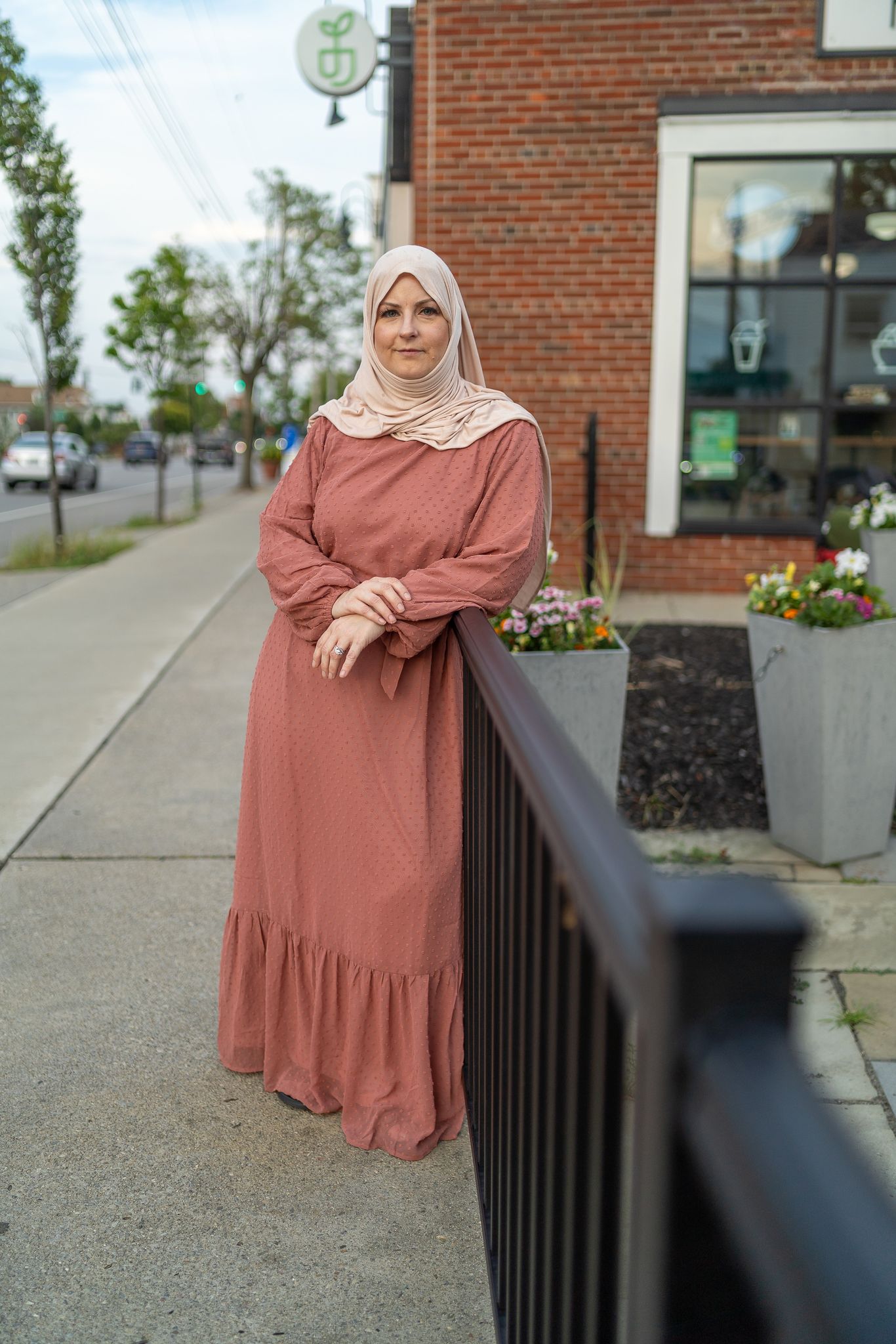 Woman in Long Sleeve Abaya/Maxi Dress