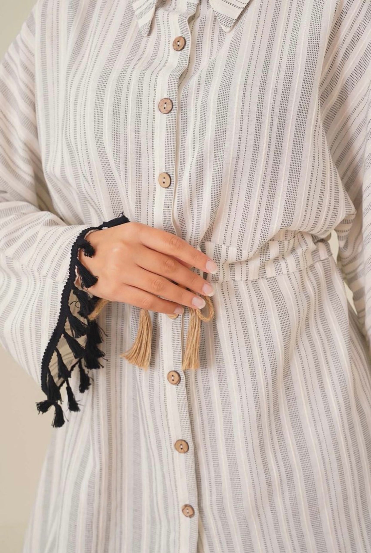 Straw Rope Tied Tunic