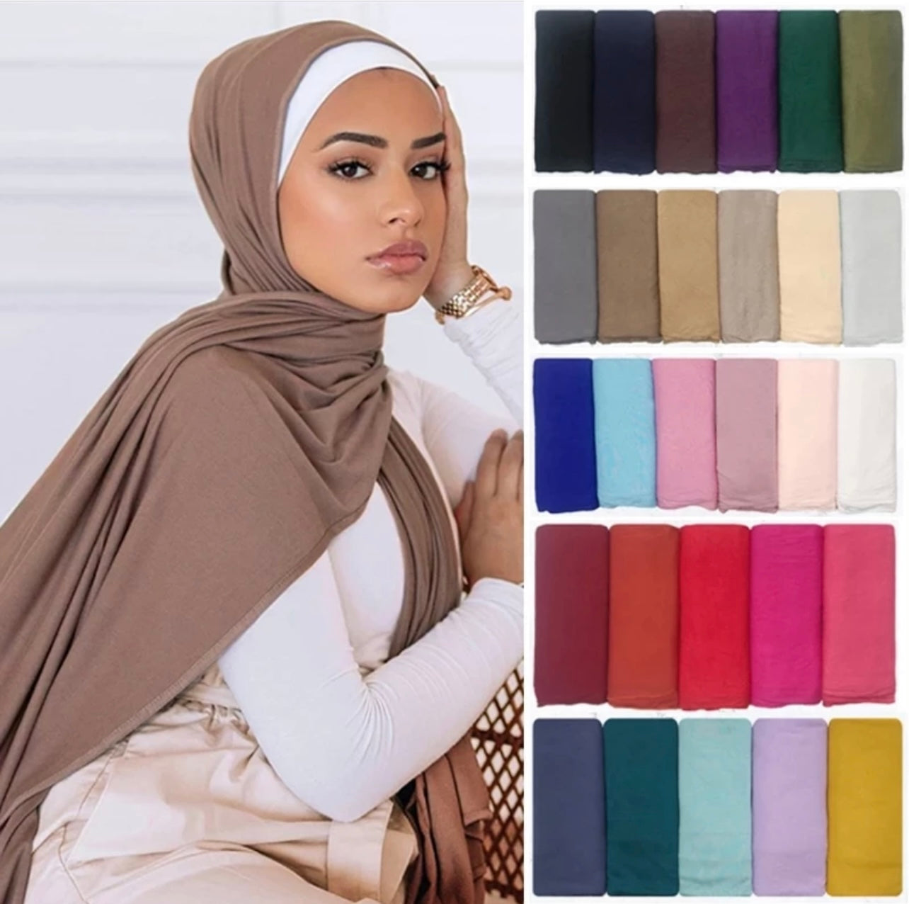 Modest Jersey Style Hijab Scarfs