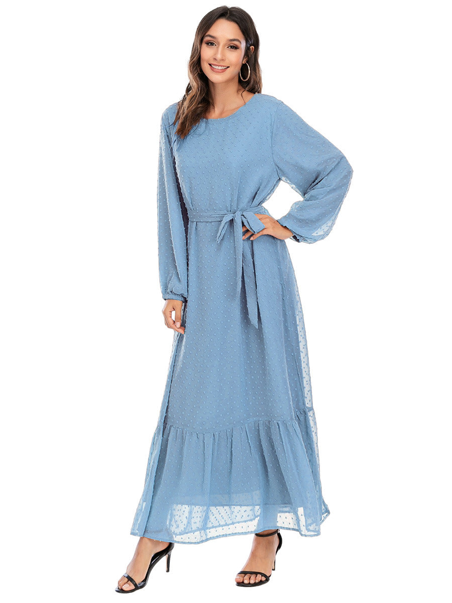 Woman in Long Sleeve Abaya/Maxi Dress