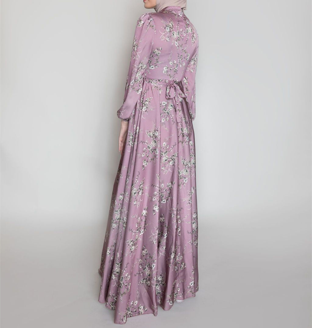 Safa's Satin Drape Abaya/Maxi Dress