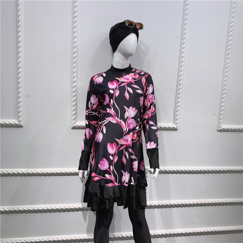 Mannequin with a full coverage swimsuit/burkini